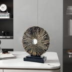 Round Abstract Statue for Home Decor,Office Desk Table Decor for Men,Copper - Image 2