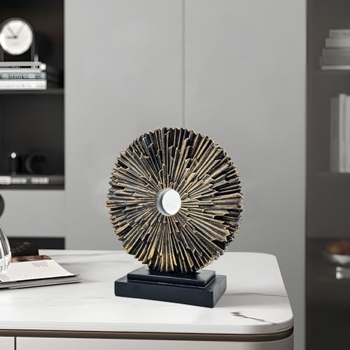 Round Abstract Statue for Home Decor,Office Desk Table Decor for Men,Copper - Image 2
