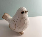 NEW White Modern Farmhouse Bird Figurine, Bird Statue Sculpture - Carved Rustic Distressed Animal Bird Ornaments - Home Decor Accents Collectible Bird Figurine | Spring - Image 3