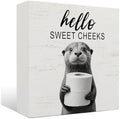 Funny Otter Bathroom Decor -Hello Sweet Cheeks Bathroom Decor, Otter Gifts Wooden Box Sign, Otter Gifts, 5 X 5 Inches by Unknown