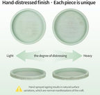Hanobe Sage Green Decor Tray, Beaded Edge & Distressed Finish - Image 6