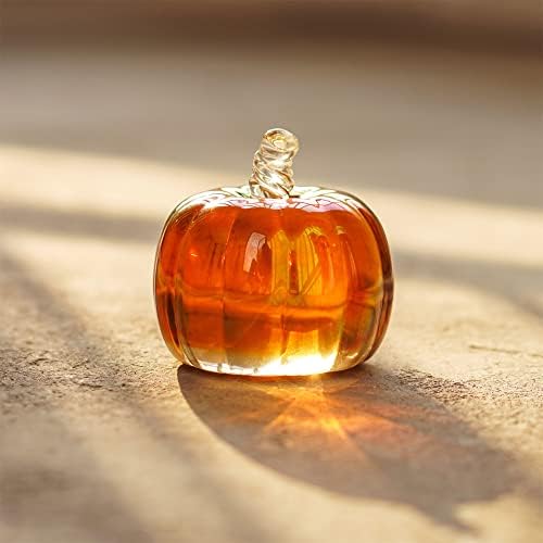 2.8'' Brown Striped Glass Pumpkins For Decorating Fall Harvest Halloween - Image 5