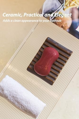 Zoeeker Bar Soap Holder, Ceramic Soap Dish Japanese Style for Countertop - Image 5