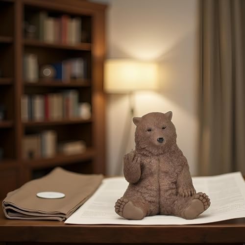 JFSM INC. Brown Bear Raising Middle Finger Figurine Funny Hilarious Decor - Cabin Themed Decor, Funny Bear Gifts, - Image 3
