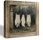 Funny Ghosts Wood Plaque Sign, Halloween Entryway Art Decor 35 by XJCUG