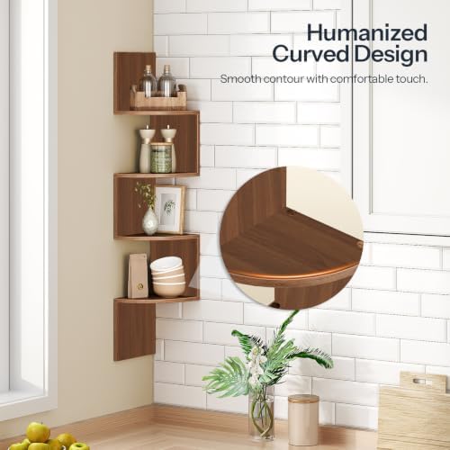 HOOBRO Corner Shelf Wall-Mounted, Set of 2 Floating Corner Shelves for Wall - Image 6