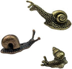 3Pcs Brass & Alloy Snail Statue mini Ornaments Retro、Antique Whimsical Cottagecore Decor, Brass Decor for Living Room、Desk and Bookshelf Figurines, Outdoor Garden Landscaping by Unknown