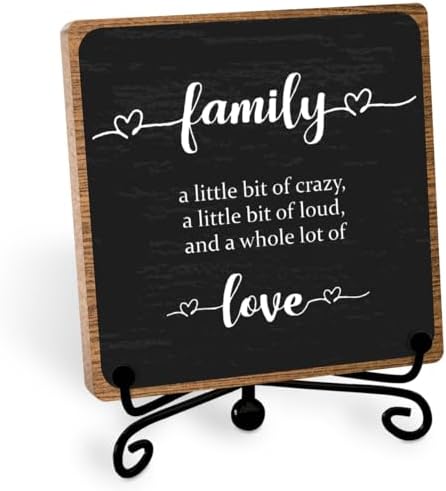 Farmhouse Decor Sign, Home Plaque Wooden with Stand, Housewarming Gifts for Women Men Family, Table Desk Cubicles Accessories for Living Room Bedroom Home Decorations by Toerifer