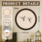 CFFJLHN Vintage Spring Hummingbird Bird Wall Art Decor, Farmhouse Neutral Sketch Minimalist Love Birds Round Hanging Wall Decor for Home Bedroom Living Room Bathroom, 10x10 Inch - Image 7