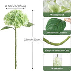Coferset 3pcs Lifelike Real Touch Hydrangea Artificial Flowers,Light Green - Image 5