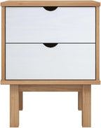 Scandinavian Style Bedside Cabinet, Engineered Wood, 15.4" x 17.7" x 22.4" - Image 3