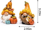 Hodao Fall Decorations for Home Resin Thanksgiving Gnome Figurines 2 Pcs - Image 3