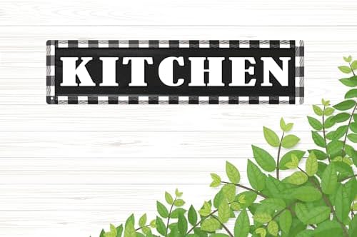 CSWLJS Rustic Metal Tin Signs Kitchen Sign Buffalo Plaid Wall Decor Rustic Wall Sign Black and White Vintage Farmhouse Decor for Home Pantry Dining Room Restaurant Coffee Shop 4x16 In - Image 6