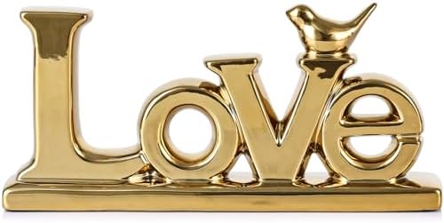 XMGZQ Love Sign Decoration,Gold Love Signs for Home Decor Statue,Gold Bird Sculpture Personalized Love Decor,Style Figurine Decorative Ornaments for Living Room,Bedroom,Desktop,Cabinets by XMGZQ