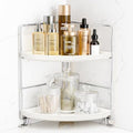 FSyueyun 2-Tier Corner Bathroom Counter Organizer, Vanity Tray, Silver by FSyueyun