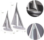 Modern Sculptures Home Decor, Silver Sailboat Decor Ornament, Boat Decorations Statue Decor, Art Sculptures and Statues, Sailboat Gifts Home Office Bathroom Shelf Decor Nautical Decor (2 Pack) - Image 5