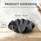 Scalloped Decorative Bowl Home Decor, 12.6" Shell Ruffle Fruit Bowl - Image 3