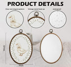 Cottagecore Goose Nursery Oval Wall Art, Floral Nursery Decor，Waterproof - Image 2