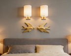 AMOIENSIS 4.75 Inch Gold Swallow Bird Wall Sculpture Set of 2 - Image 7