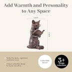 Young's Inc Cat Figurine - Cute Cat Statue - Whimsical Cat Decor for Cat Lovers, Collectibles and Meditation Decor - Cat with Eye Glasses - 4'' L X 3'' W X 5'' H - Image 3