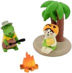 Mevodeata Cute Mini Cat Figurine with Coconut Tree Figurine for Office Home Decor - Cute Cat Gift for Cat Lovers by Unknown