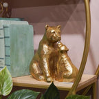Guichifun Kissing Bear Statues Gold Mother and Baby Resin Figurines - Image 4