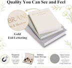 Emibele 3 Pack Fake Linen Book Storage Boxes Modern Home Shelf Table Decor - Image 3