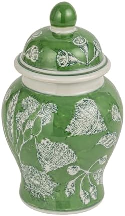 Creative Co-Op Decorative Ceramic Ginger Jar with Domed Lid, Green by Unknown