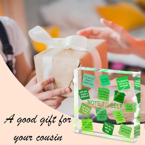 Motivational Office Decor - 4x4 inch Acrylic Sign, Green Desktop Decoration, Printed with Motivational Quotes, Perfect Wellness Gift for Positive Workspace, Gift for Women - Image 5