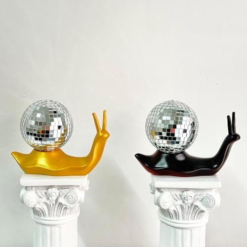 White Disco Snail Decor, Disco Ball Funky Shelf Accent, Retro Home Decor - Image 5