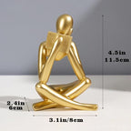 Jinkoozz Gold Reading Women Statue, Thinker Sculptures, Abstract Art Ornament, Modern Aesthetic Figurine Decoration, Suitable for Home Living Room Bedroom Office Shelf Table Desk Bookshelf Decor - Image 6