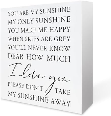 You are My Sunshine Sign Wood Sign, Inspirational Positive Quotes Wooden Block Decorations Sign Desk Decor for Home Office Classroom School Table Shelf Decoration by Summerjokes