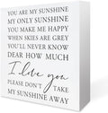 You are My Sunshine Sign Wood Sign, Inspirational Positive Quotes Wooden Block Decorations Sign Desk Decor for Home Office Classroom School Table Shelf Decoration by Summerjokes