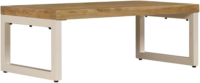 Solid Mango Wood Coffee Table 39.4"x19.7"x13.8" Rectangular Accent Table - Image 3