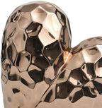 Deco 79 Ceramic Heart Decorative Sculpture Dimensional Angled Origami Inspired Home Decor Statue with Faceted Exterior, Accent Figurine 12" x 6" x 11", Rose Gold - Image 2