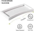 Silicone Bathroom Vanity Tray Dish Soap Holder Sink Organizer, White - Image 3