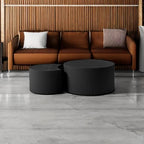 55.12'' Black Round Nesting Coffee Table Set of 2, Modern Side End Table - Image 5