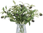 10pcs 10” Faux Olive Leaves Stems Artificial Branches for Vases by Erlandens