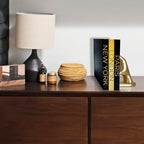 AZEZO Set of 3 Decorative Books for Home Decor – Decorative Hardcover Display Faux Books for Bookshelf and Coffee Table – Black and Gold Foiled – Paris London New York Themed - Image 3