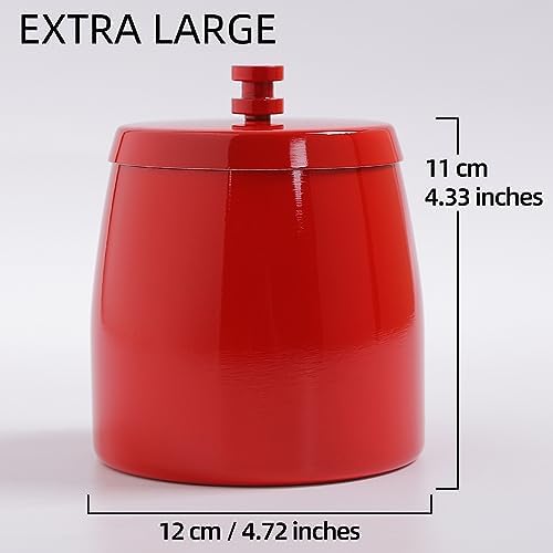Extra Large Ashtray with Lid for Cigarette, Stainless Steel Smokeless Odorless Windproof Ash tray for Home Office Tabletop Outside Patio Outdoor Balcony(4.72''x3.93''x4.33'') - Image 2