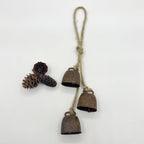 2pc Rustic Charm Bell - Handmade Hemp Rope Wind Chimes Hanging Decoration, Distressed Finish Cow Bell with Jute Hanging Rope, Perfect for Front Door, Outdoor, Window, and Home Decor - Image 6