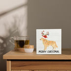 Golden Retriever Merry Christmas Wooden Box Sign Desk Decor, Gifts for Golden Retriever Lovers, Christmas Dog Wood Block Sign for Home Office Desk Table Shelf Wall Decorations, 5x5 Inch - Image 4