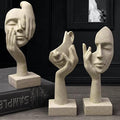 3 Pcs Thinker Statue,Modern Home Sculptures,Collectible Figurines by Unknown