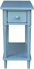 IC INTERNATIONAL CONCEPTS Solid Wood Narrow Side Table in Ocean Blue Antique - Image 4