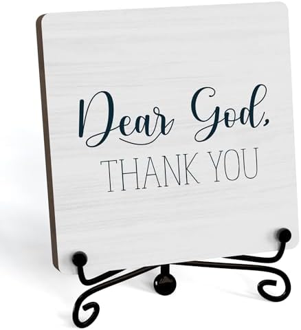Modern Farmhouse Decor, Home Decor For Living Room, Boho Chic Aesthetic Shelf Decorations, Christian Dear God Sign, Farm House Entryway Tv Stand Fireplace Coffee Table Decoration (08) by JUSITAKEET