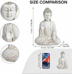 Leekung Buddha statue for home decor accents,laughing buddah statue for meditation zen garden spiritual room feng shui desk table yoga decor,small buda budda home decorations gifts antique ivory white - Image 2