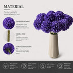 Mandy's 12pcs Artificial Purple Ball Chrysanthemum Flowers - Image 4