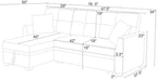 Convertible Sofa Bed, L Shape Sleeper Sofa - Image 2