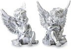 OwMell Set of 2 Cherub Angels Resin Statue Figurine, Indoor Home Decoration - Image 2