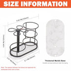 Toothbrush Holder Stand for Bathroom, Metal Toothbrush Organizer with Marble Base, Toothbrush Storage Collection for Family, Suitable for Home Hotel Countertop Vanity (Medium, Matte Black) - Image 2